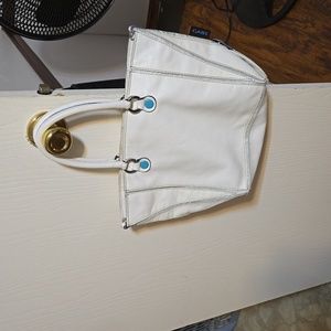 WHITE LEATHER SATCHEL